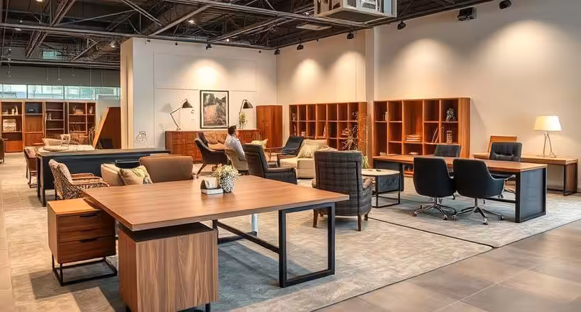 Fabricants meuble bureau Tunisie présentant leurs produits dans un showroom local
