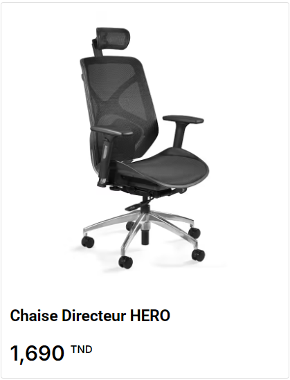 Chaise Directionnelle haut de gamme avec appui-tête en tunisie