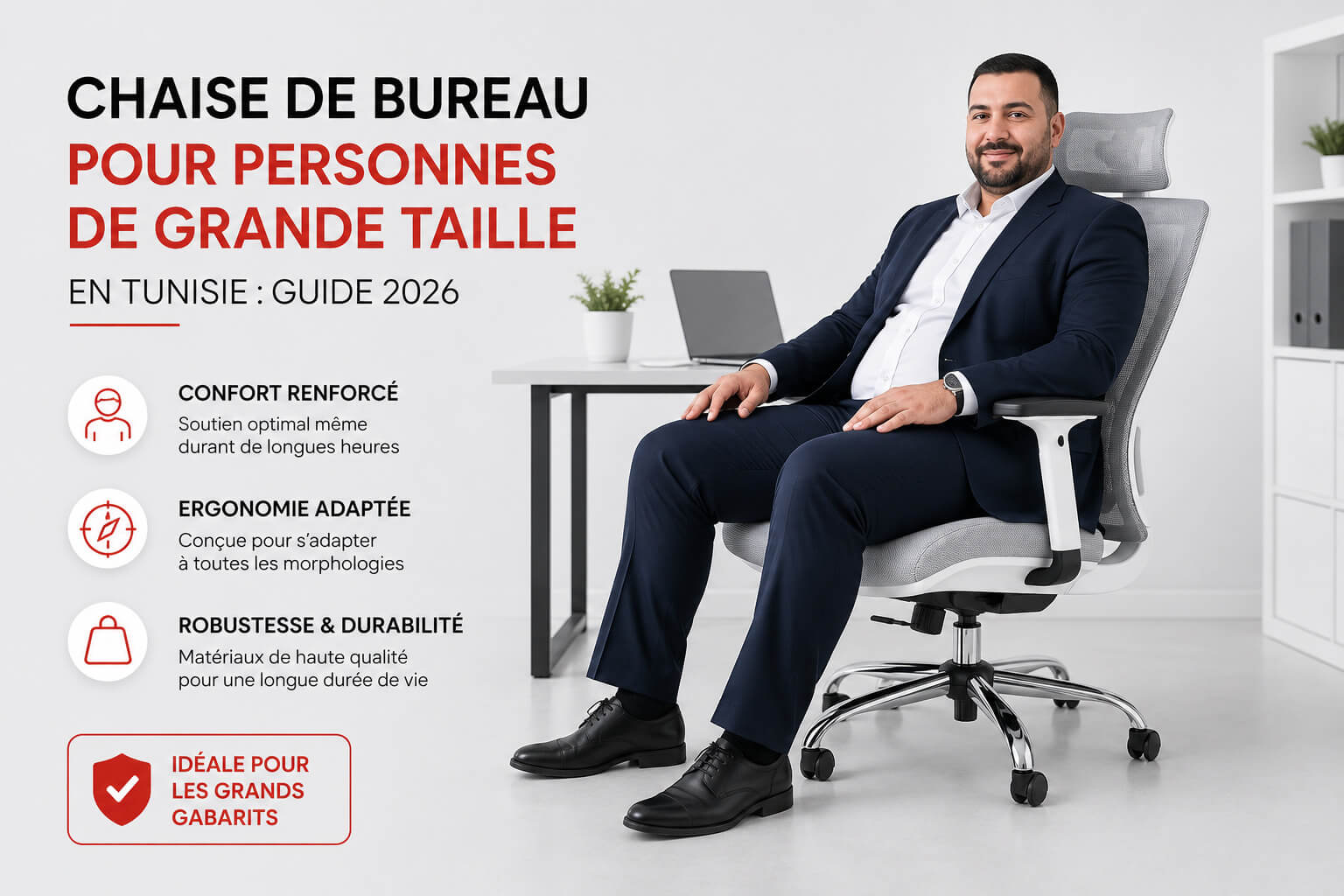 Chaise de Bureau pour Personnes de Grande Taille en Tunisie : Guide 2026